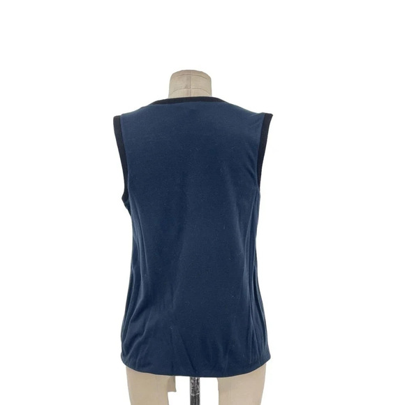 Helmut Lang Celeste Drape Front Shell Tank Top Blue / Black Size Small - Picture 6 of 9